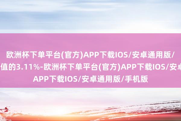 欧洲杯下单平台(官方)APP下载IOS/安卓通用版/手机版占证实市值的3.11%-欧洲杯下单平台(官方)APP下载IOS/安卓通用版/手机版