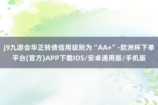 j9九游会华正转债信用级别为“AA+”-欧洲杯下单平台(官方)APP下载IOS/安卓通用版/手机版