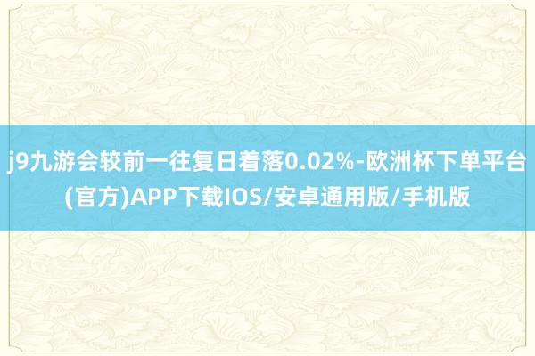 j9九游会较前一往复日着落0.02%-欧洲杯下单平台(官方)APP下载IOS/安卓通用版/手机版