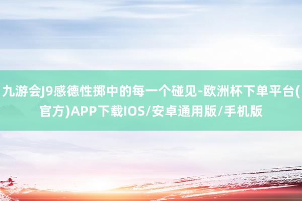 九游会J9感德性掷中的每一个碰见-欧洲杯下单平台(官方)APP下载IOS/安卓通用版/手机版